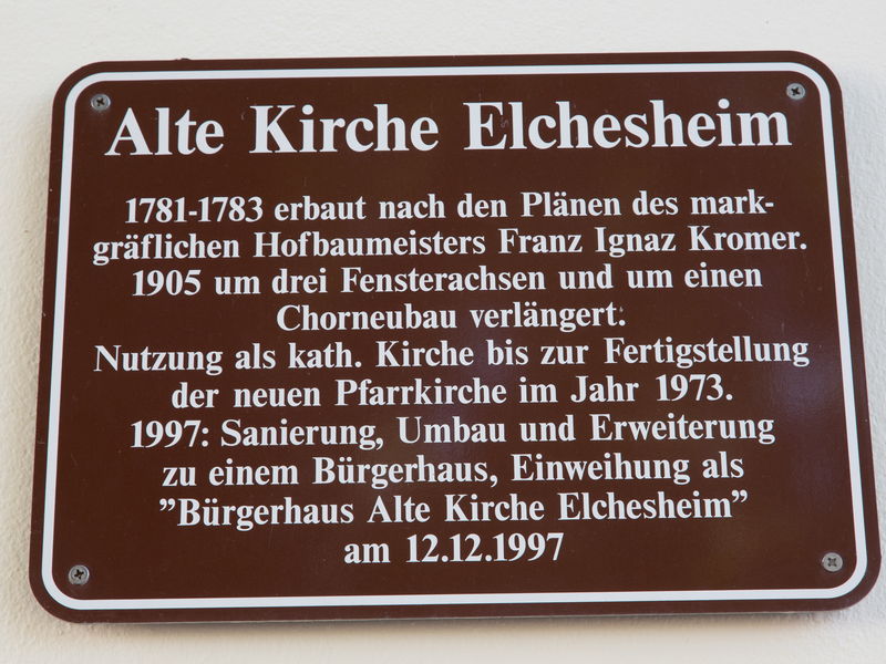 Bürgerhaus Alte Kirche Elchesheim Gedenktafel