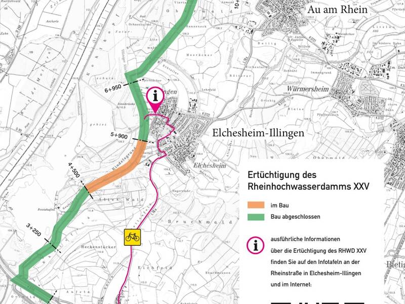 Lageplan Baufortschritt und Radwegumleitung